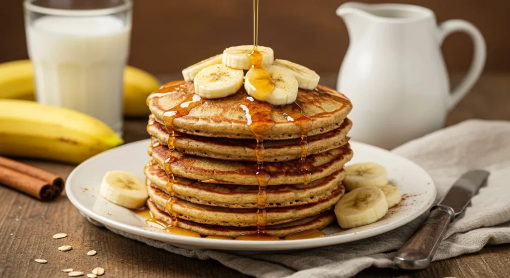 Healthy Banana Oat Pancakes