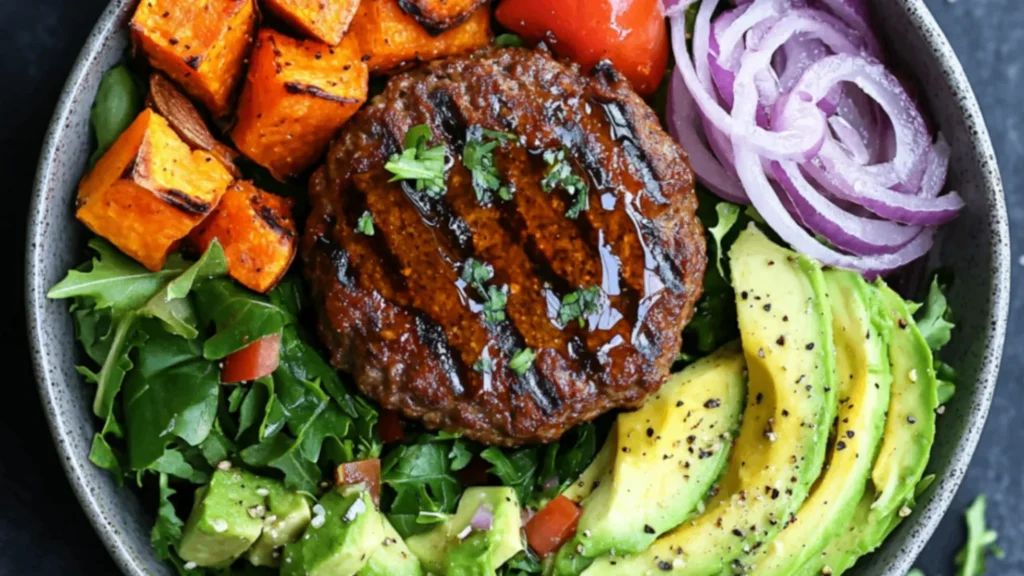 Sweet Potato Burger Bowl