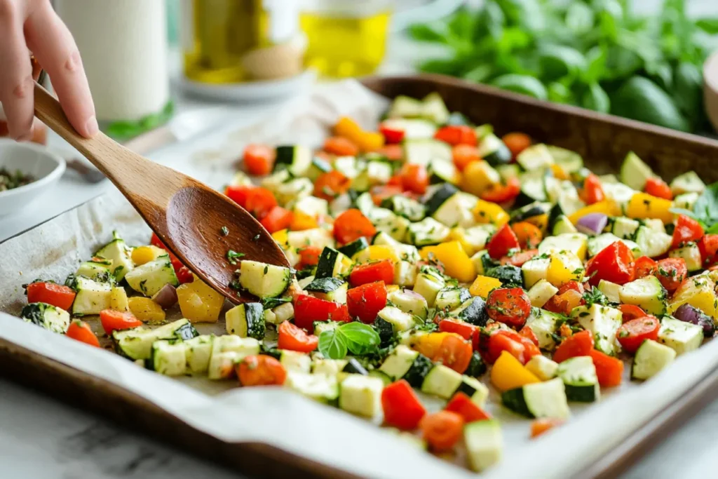 Mediterranean Grain Bowl with Roasted Veggies and Hummus