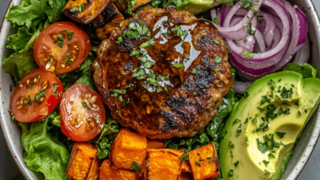 Sweet Potato Burger Bowl