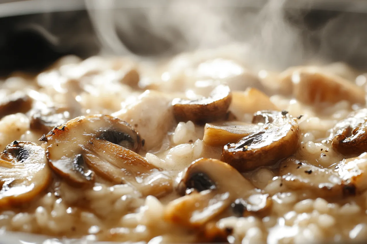 Creamy Mushroom and Chicken Risotto