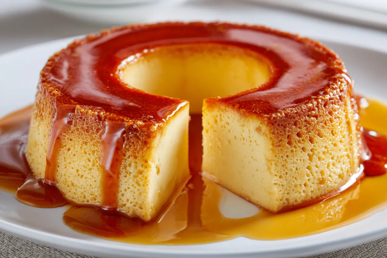 Pudim com Furinhos - Portuguese Flan with Airy Holes
