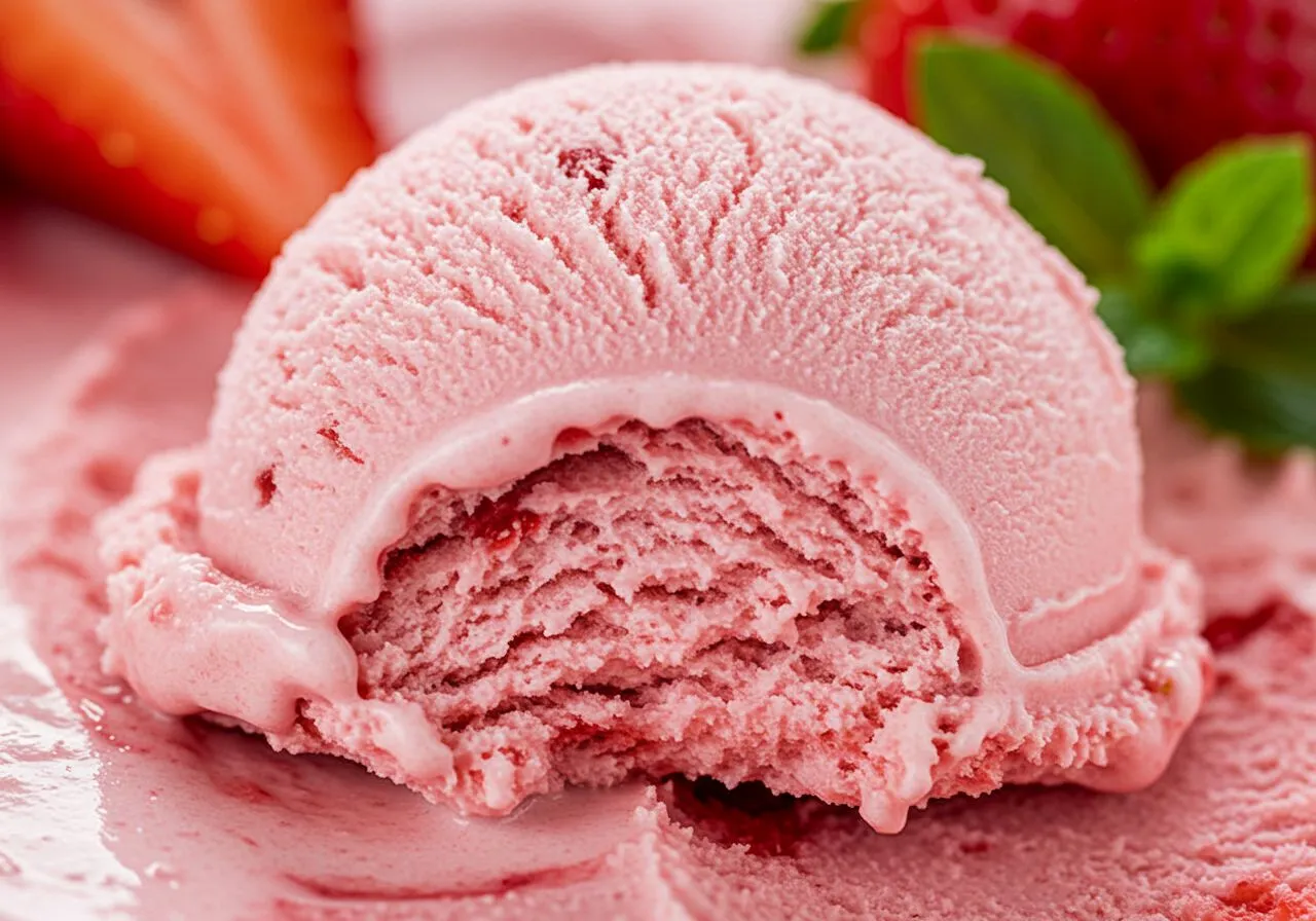 Best Homemade Strawberry Ice Cream with Fresh Berries