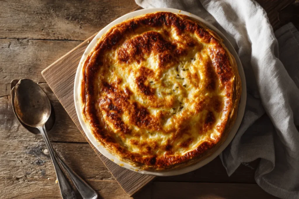 Ground Beef Pie with Creamy Crust