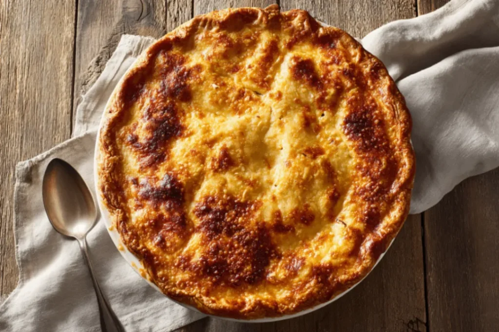 Ground Beef Pie with Creamy Crust