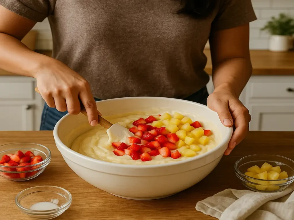 Strawberry Pineapple Pound Cake Step by Step