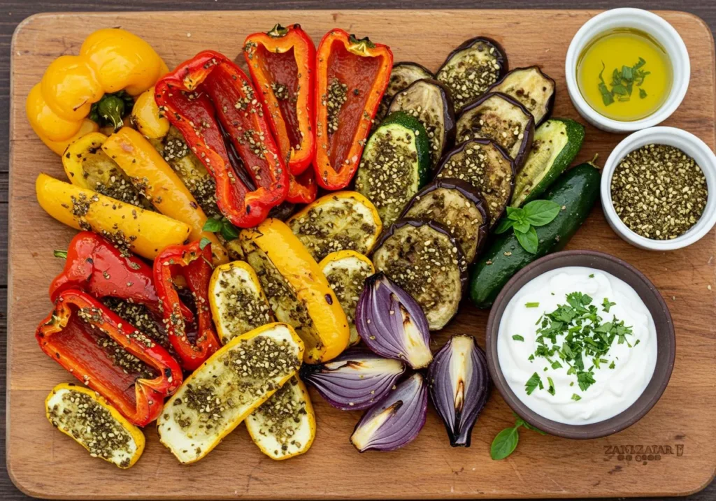 Za'atar Roasted Vegetables with Yogurt Sauce