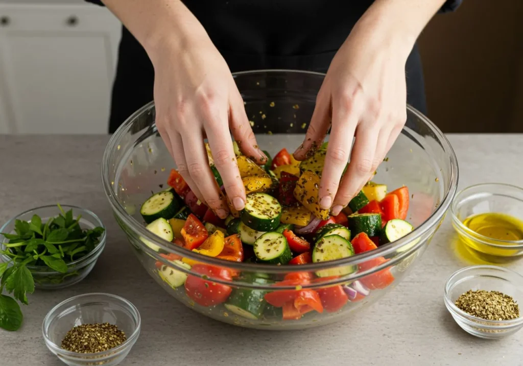 Za'atar Roasted Vegetables with Yogurt Sauce