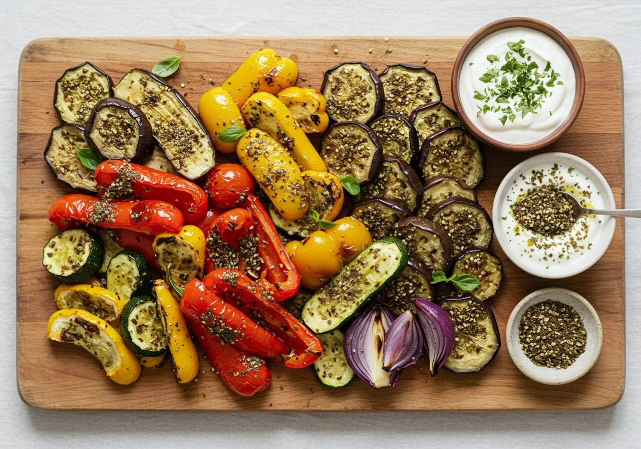 Zaatar Roasted Vegetables with Yogurt Sauce