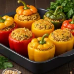 Middle Eastern Stuffed Bell Peppers with Ground Beef
